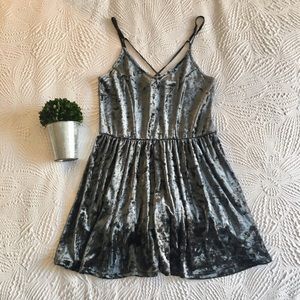 ❗️- NWT Xhilaraton Blue Velvet Romper (Size S)